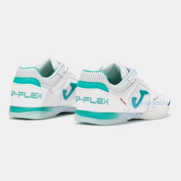 TOPW2502IN_3 Футзалки Joma TOP FLEX IN (бело-бирюзовые)