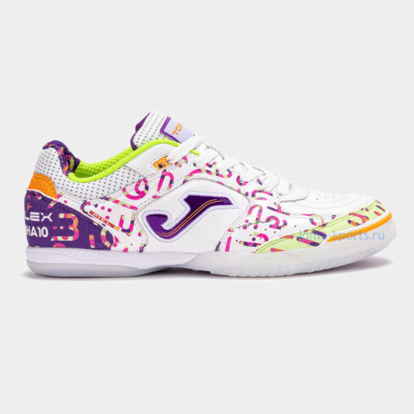 Футзалки Joma TOP FLEX IN (бело-фиолетовые)