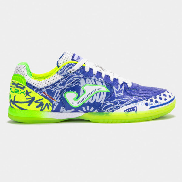 Футзалки Joma TOP FLEX IN (салатово-синие)