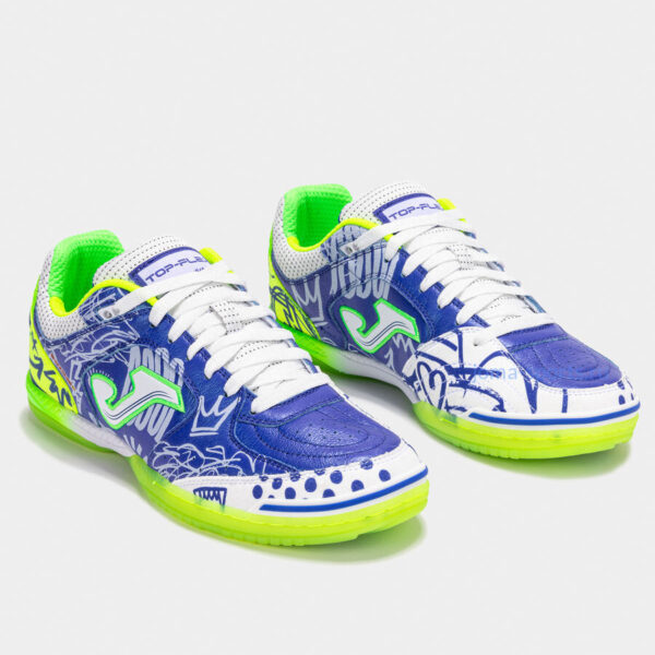 Футзалки Joma TOP FLEX IN (салатово-синие)
