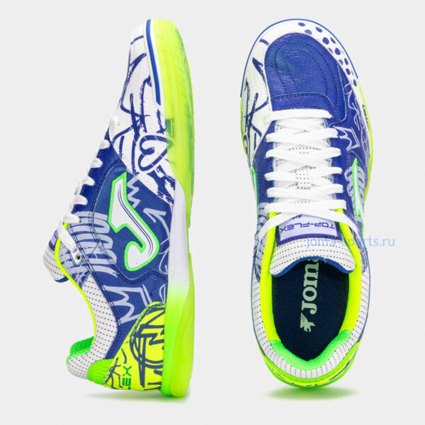 Футзалки Joma TOP FLEX IN (салатово-синие)