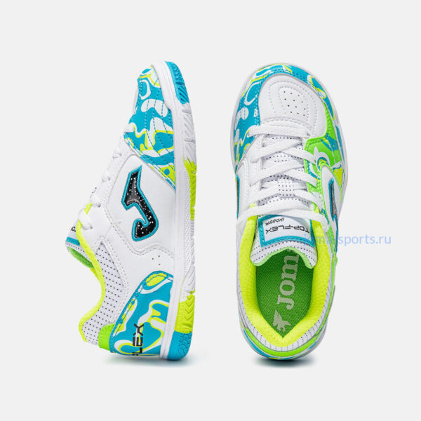 Футзалки Joma TOP FLEX IN JR (бело-бирюзовые)