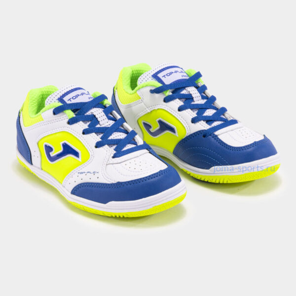 TPJW2402IN_2 Футзалки Joma TOP FLEX IN JR (бело-желтые)