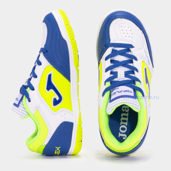 TPJW2402IN_4 Футзалки Joma TOP FLEX IN JR (бело-желтые)
