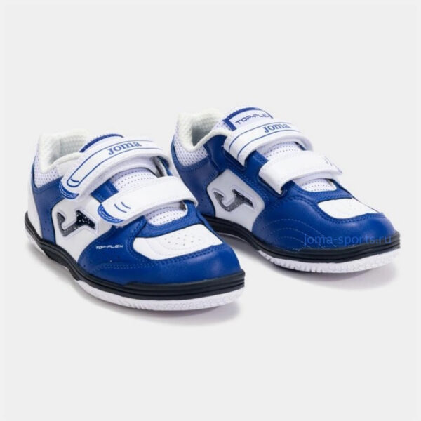 TPJW2532INV_1 Футзалки Joma TOP FLEX IN JR (бело-синие)