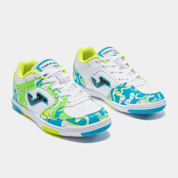 Футзалки Joma TOP FLEX IN JR (бело-бирюзовые)